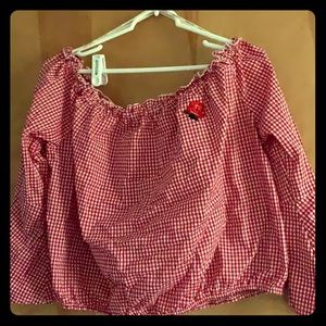 Women’s plus gingham top